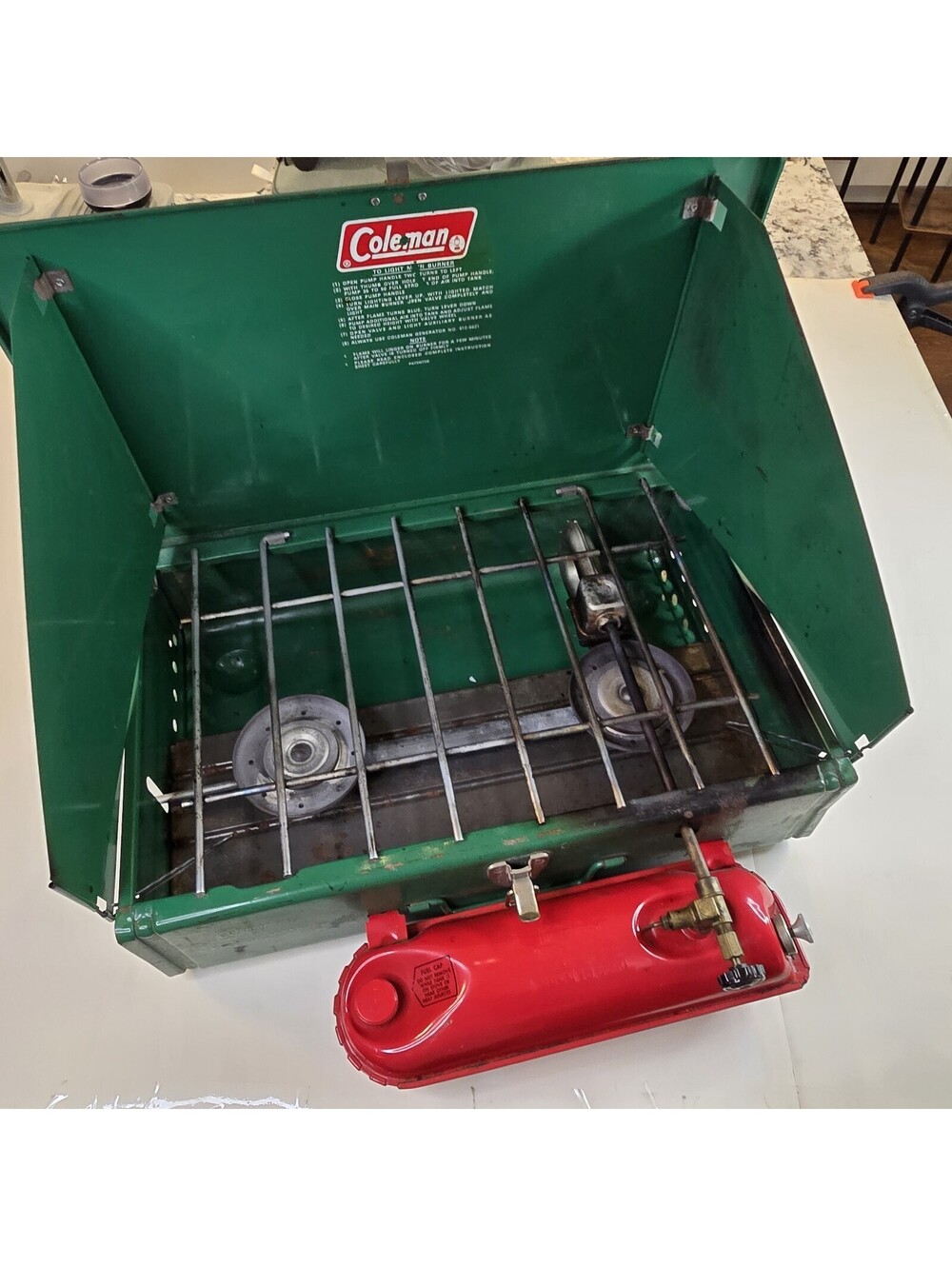 Vintage Coleman Two Burner Camp Stove Model 425E